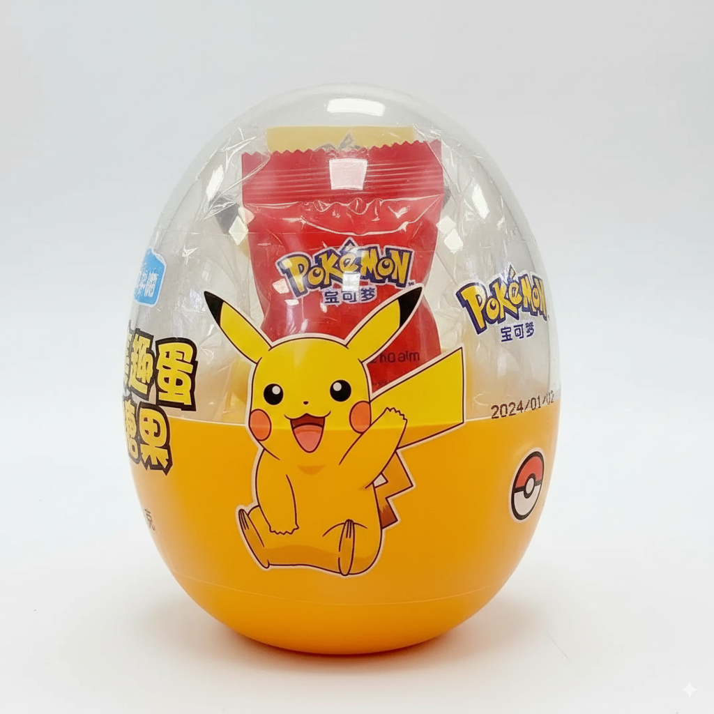 Snack LEDA 8g com boneco do Pikachu - Ovo Transparente