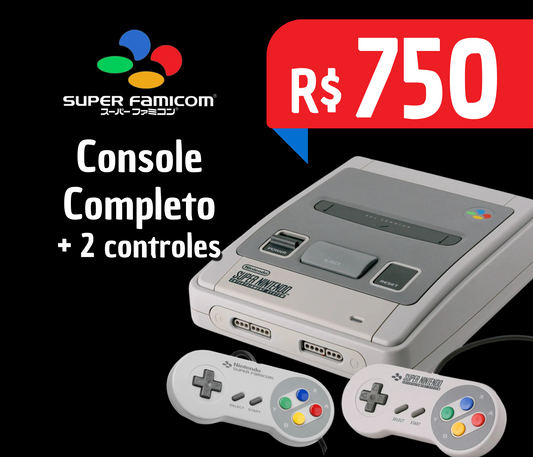 Super Famicom (Super Nintendo Japonês) Completo com 2 Controles
