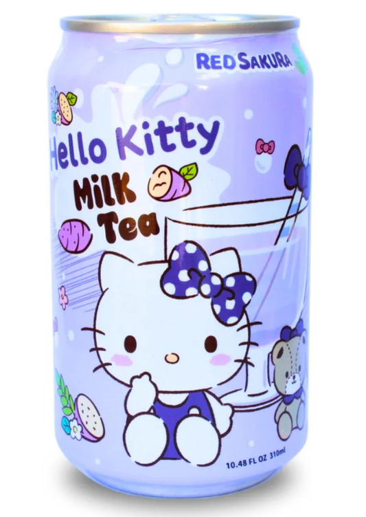 Chá Verde Milk Tea (310ml) - Hello Kitty - Sabor Leite e Inhame
