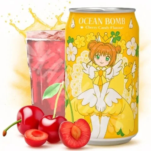 Bebida Gaseificada OCEAN BOMB (330ml) - Sakura Card Captors - Sabor Cereja