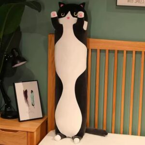 Gato Comprido 50cm - Frajola (preto e branco)